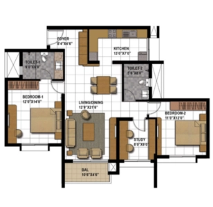 Prestige Bagamane Temple bells Floor Plan Image