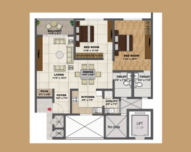 Shriram Chirping Woods Floor Plan Image