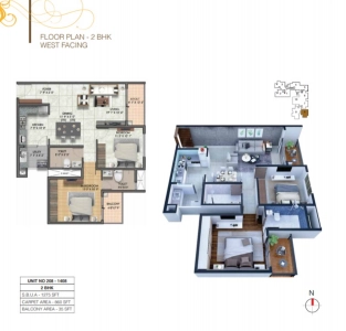 SUMADHURA SUSHANTHAM Floor Plan - 1275 sq.ft. 