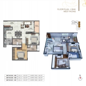 SUMADHURA SUSHANTHAM Floor Plan - 1225 sq.ft. 