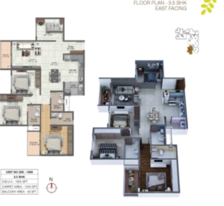 SUMADHURA SUSHANTHAM Floor Plan - 1955 sq.ft. 