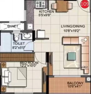 Sumadhura Eden Gardens Floor Plan - 660 sq.ft. 