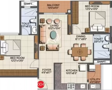 Sumadhura Eden Gardens Floor Plan - 1096 sq.ft. 