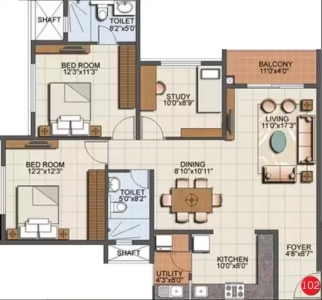 Sumadhura Eden Gardens Floor Plan - 1361 sq.ft. 