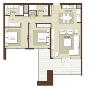 emaar acacia Floor Plan - 1463 sq.ft. 