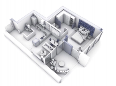 Damac Akyon City Floor Plan - 722 sq.ft. 