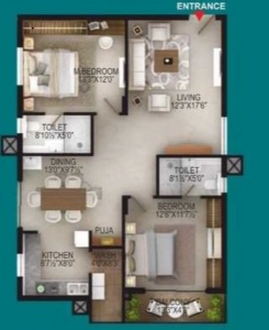 EIPL Apila Floor Plan - 1410 sq.ft. 