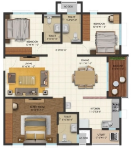 Cyber city oriana Floor Plan - 1480 sq.ft. 