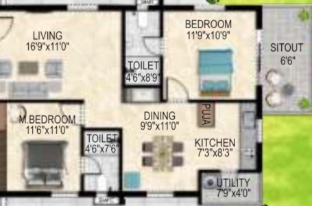 Anvita Ivana Floor Plan - 1280 sq.ft. 