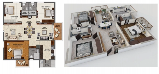 Hallmark Pinnacle Floor Plan - 1889 sq.ft. 