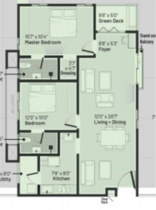 INDIS Viva City Floor Plan - 1475 sq.ft. 